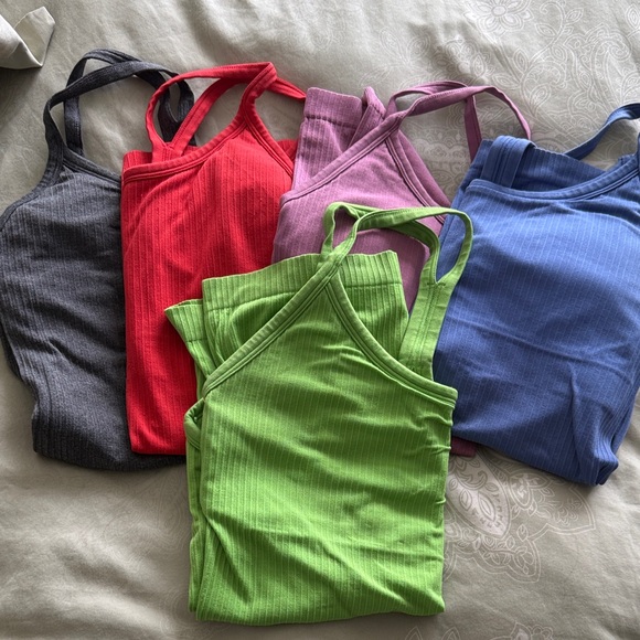 Women's Multi-Color Ribbed Tank Tops - Picture 1 of 5